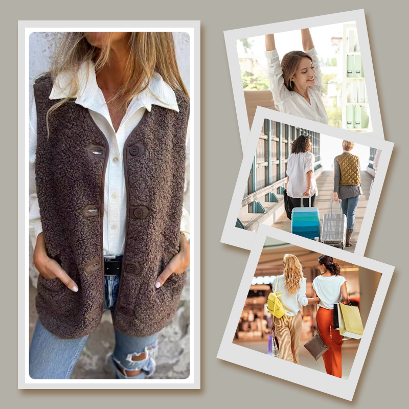 Ayla™ - Warm Short Vest with Buttons