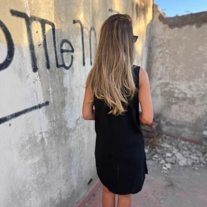 Noelia™ - Sleeveless Button-Up V-Neck Dress for Women