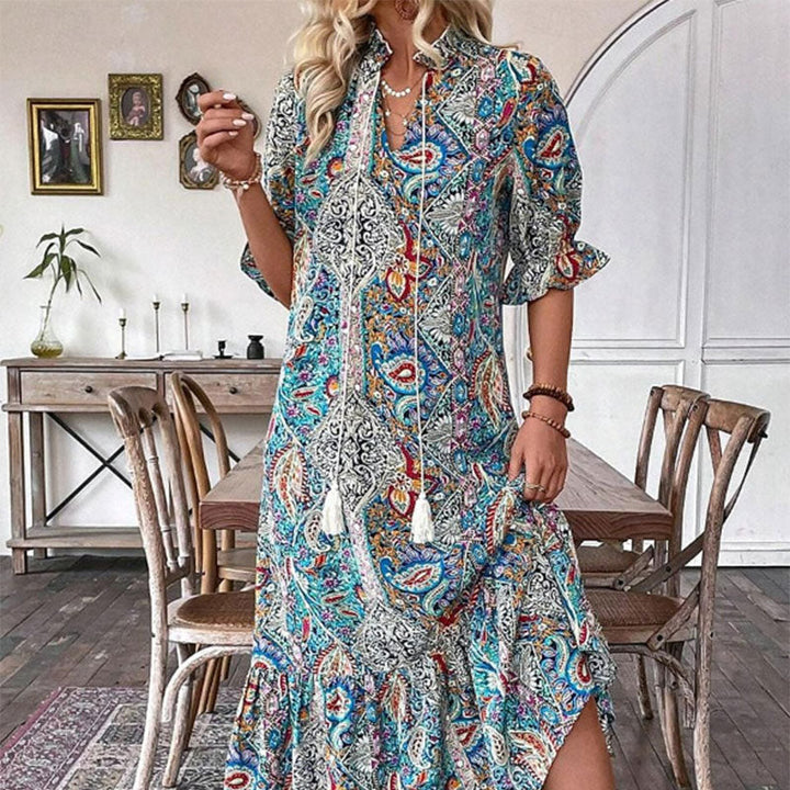 Lise™ - Elegant Boho Dress with Floral Pattern