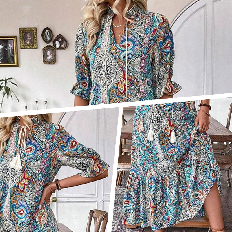 Lise™ - Elegant Boho Dress with Floral Pattern