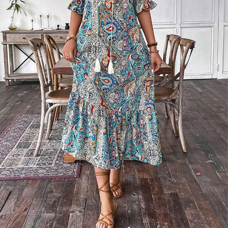 Lise™ - Elegant Boho Dress with Floral Pattern