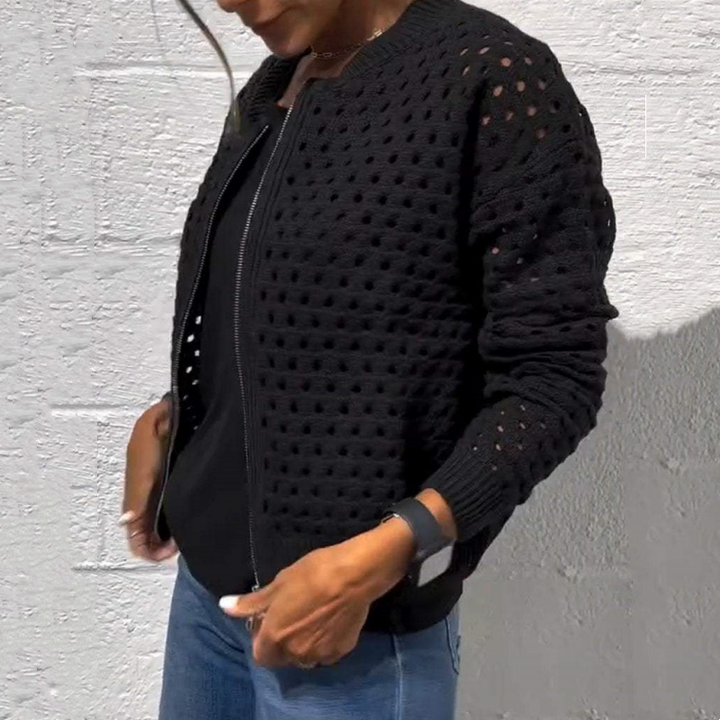 Marielle™ | Hollow-Knit Zipper Cardigan (Almost Sold Out)