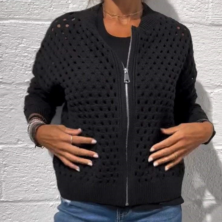 Marielle™ | Hollow-Knit Zipper Cardigan (Almost Sold Out)