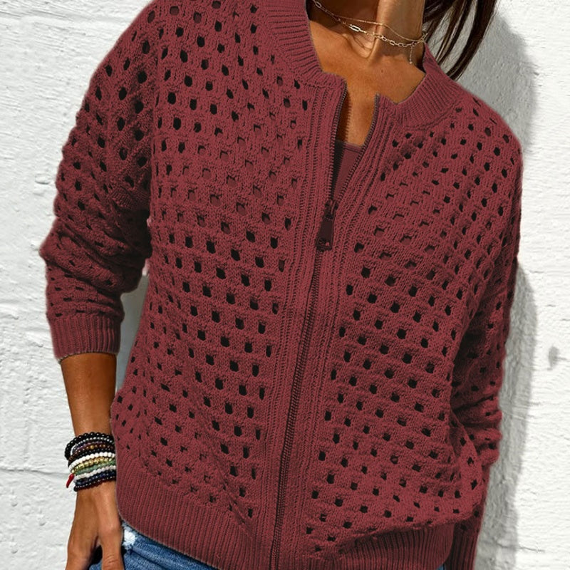 Marielle™ | Hollow-Knit Zipper Cardigan (Almost Sold Out)