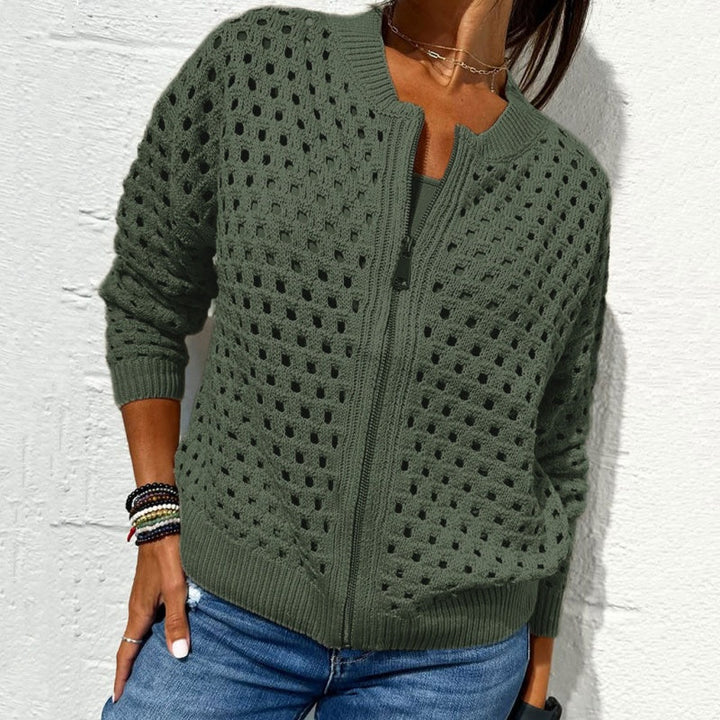 Marielle™ | Hollow-Knit Zipper Cardigan (Almost Sold Out)