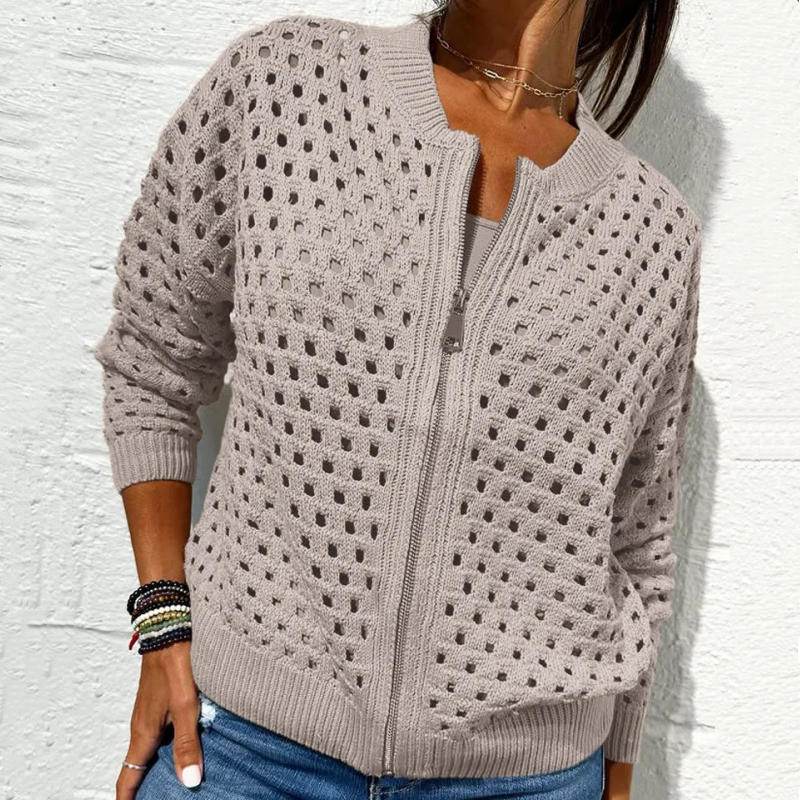 Marielle™ | Hollow-Knit Zipper Cardigan (Almost Sold Out)
