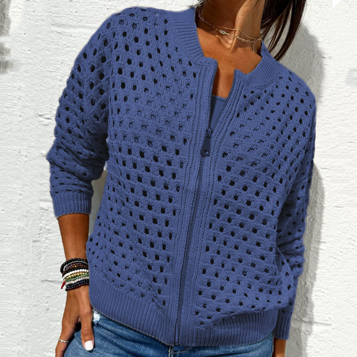 Marielle™ | Hollow-Knit Zipper Cardigan (Almost Sold Out)